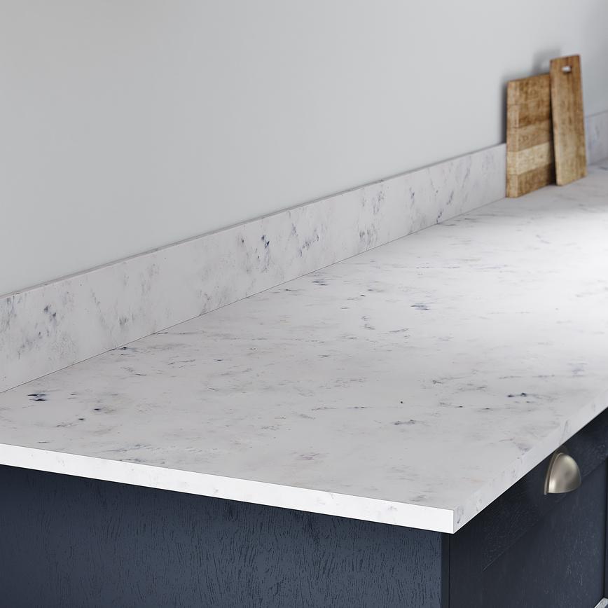 Howdens Storm Grey Marble Effect Laminate Kitchen Upstand | 3m x 19mm