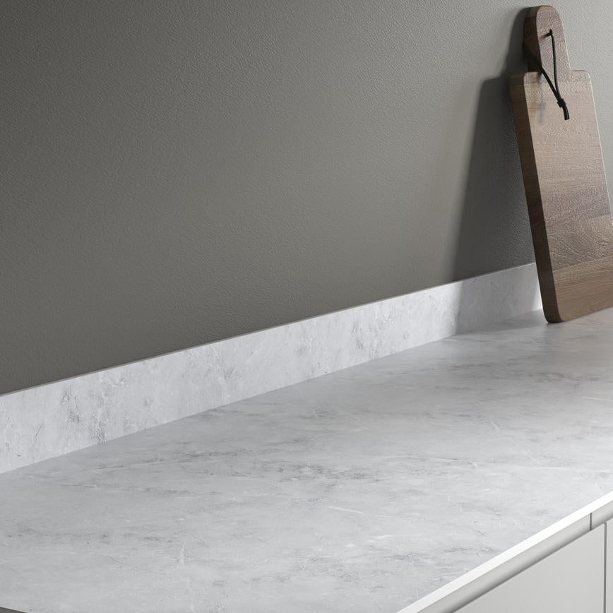 Howdens Pacific Grey Marble Effect Compact Laminate Kitchen Upstand | 3m x 12mm