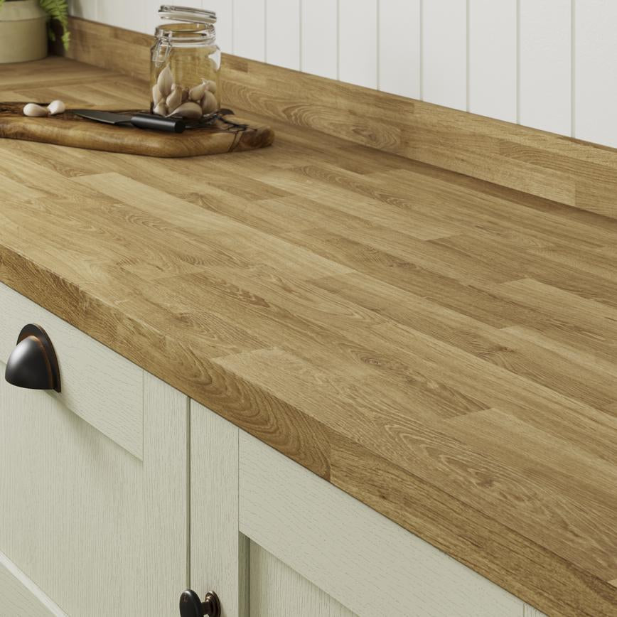 3m x 19mm Staved Oak Effect Laminate Upstand
