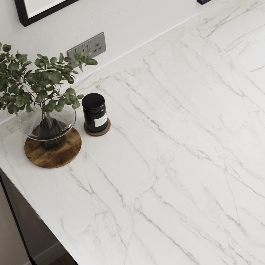 3m x 12mm Square Edge Sabbioso Marble Effect Compact Laminate Worktop