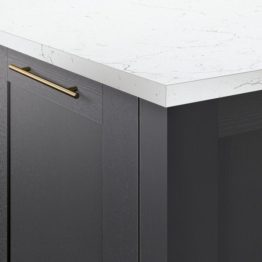 3m/3.6m x 38mm Square Edge White and Grey Marble Effect Laminate Worktop