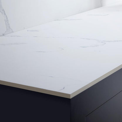 3m x 12mm Square Edge White Marble Effect Compact Laminate Worktop