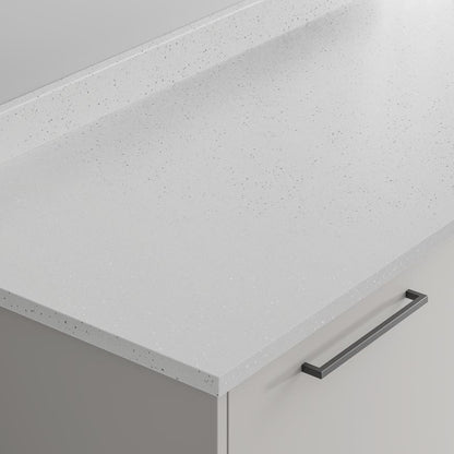 3m x 22mm Square Edge White Sparkle Quartz Effect Laminate Worktop