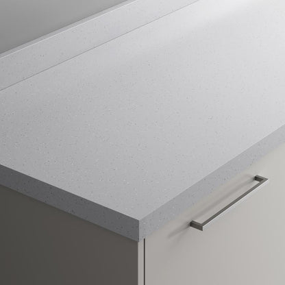 1.4m x 22mm/38mm White Sparkle Quartz Effect PP Worktop Edging Strip