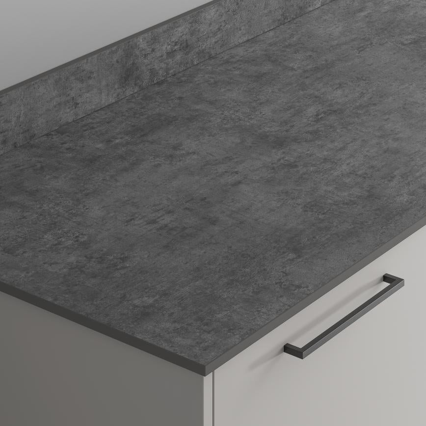 3m x 12mm Square Edge Blackened Steel Effect Compact Laminate Worktop