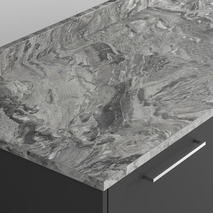 3m x 22mm Square Edge Stratus Black Marble Effect Laminate Worktop
