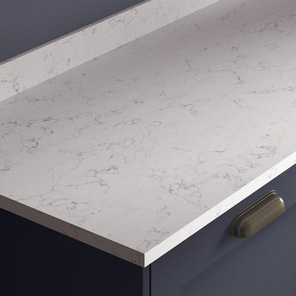 3m x 22mm Square Edge Venus White Marble Effect Laminate Worktop