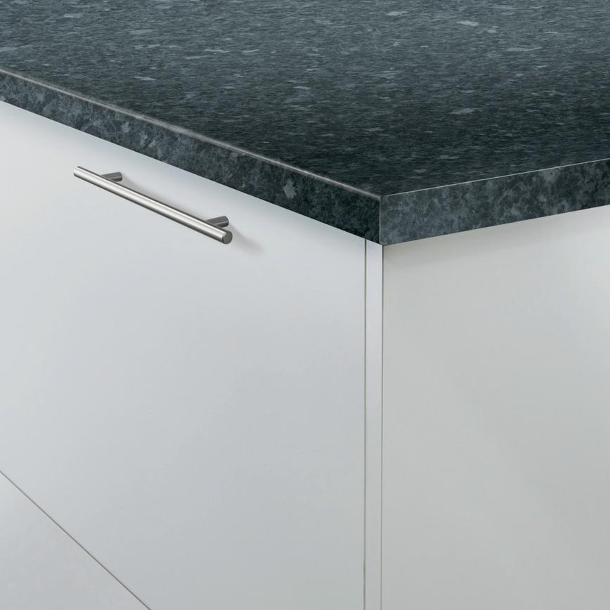 3m x 28mm/38mm Bullnose Black Granite Effect Laminate Worktop