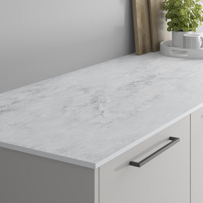 3m x 12mm Square Edge Pacific Grey Marble Effect Compact Laminate Worktop