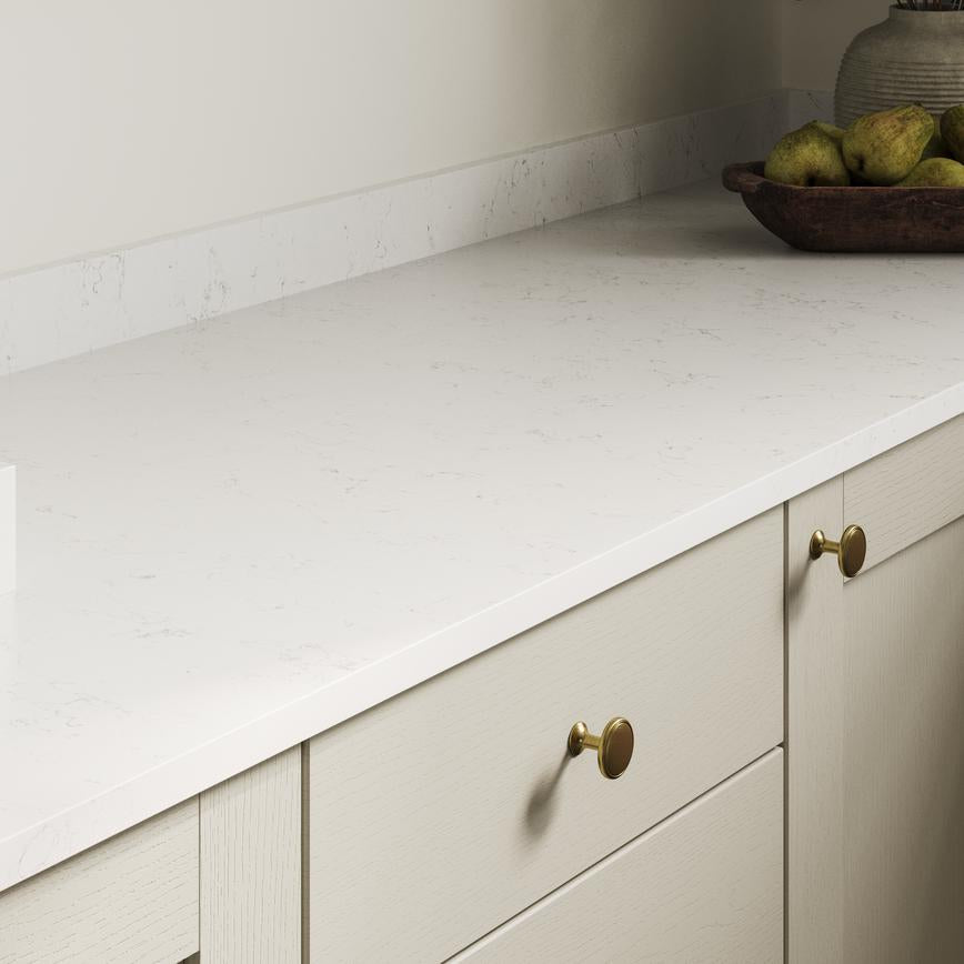 3m x 22mm Square Edge Venus White Marble Effect Laminate Worktop