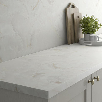 3m x 38mm Square Edge Nimbus Marble Laminate Worktop