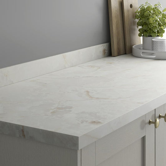 3m x 19mm Nimbus Marble Effect Laminate Upstand