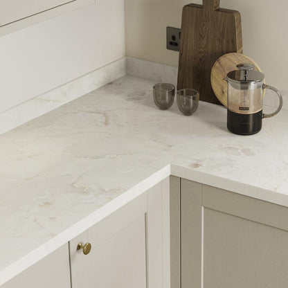 3m x 38mm Square Edge Nimbus Marble Laminate Worktop