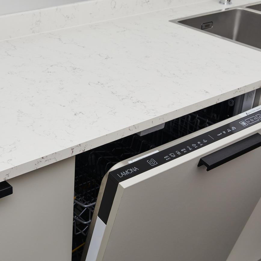 3m x 22mm Square Edge Venus White Marble Effect Laminate Worktop