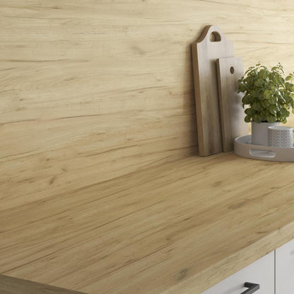 3m x 38mm Bullnose Warm Oak Effect Laminate Worktop