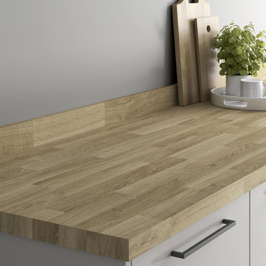 3m x 19mm Staved Oak Effect Laminate Upstand