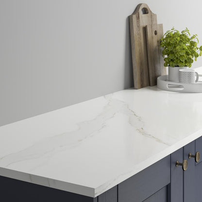 3m x 22mm Square Edge Calacatta Mineral Laminate Worktop