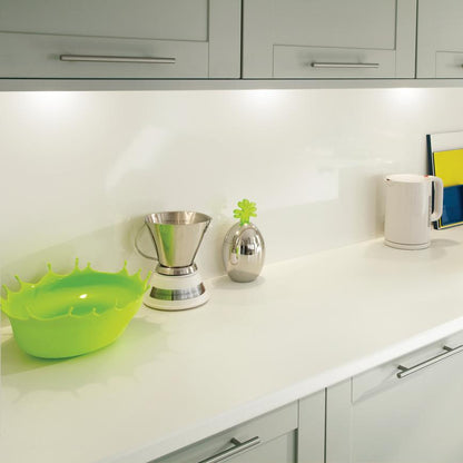 3m x 38mm Bullnose White Laminate Worktop