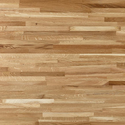 1.86m/3m x 40mm Unfinished Square Edge Oak Block Solid Wood Worktop