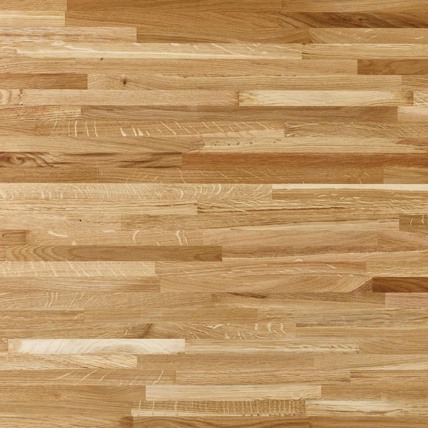 1.86m/3m x 40mm Unfinished Square Edge Rustic Oak Solid Wood Worktop